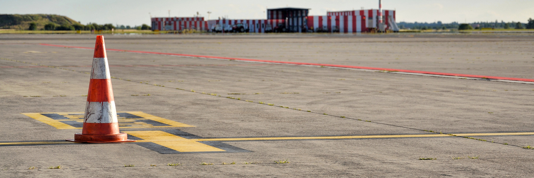 Traffic cone on runway