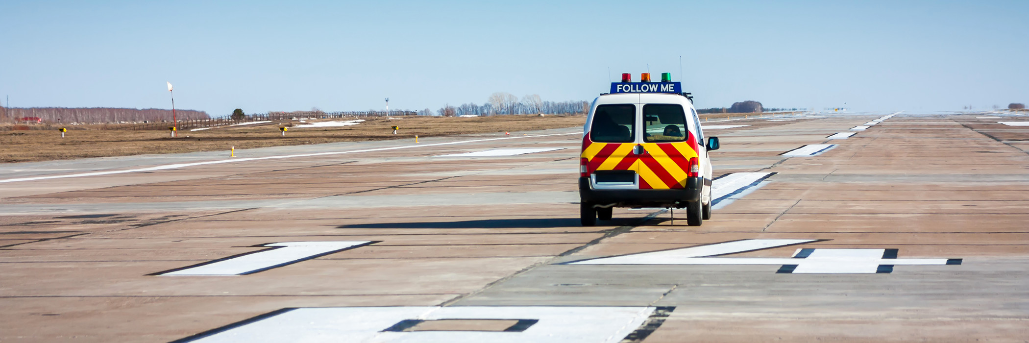 Emergency vehicle on runway