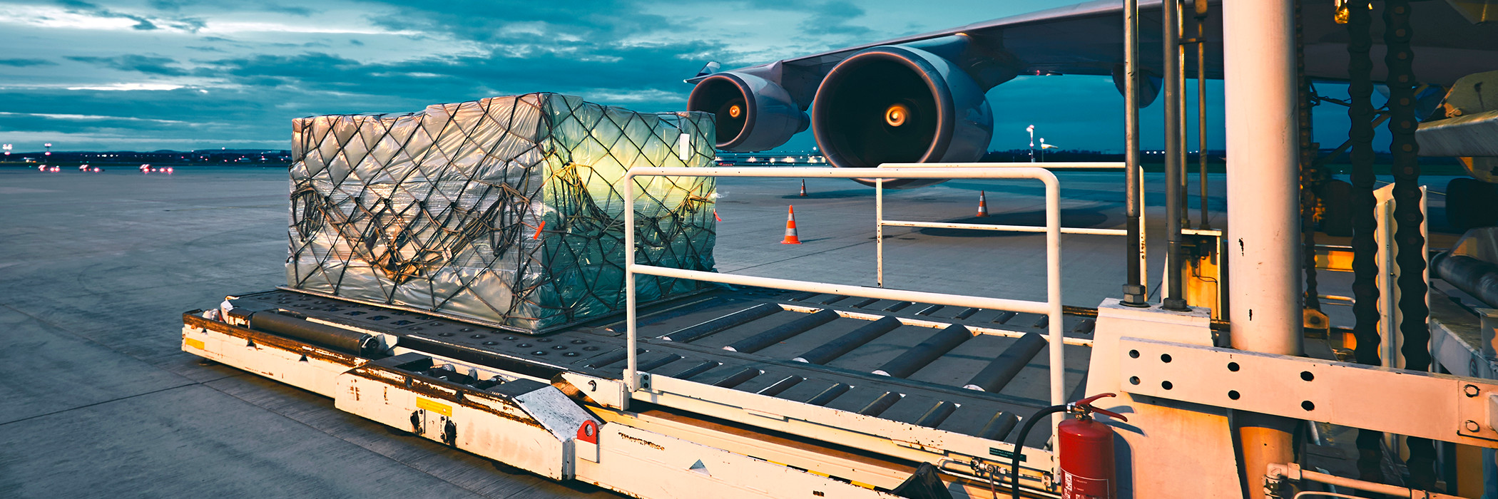 Cargo being loaded onto cargo plane