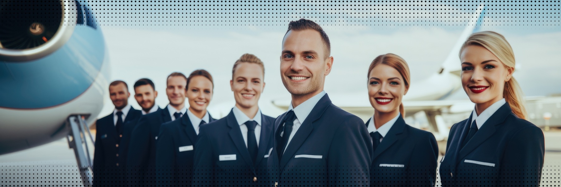 A group of airline workers