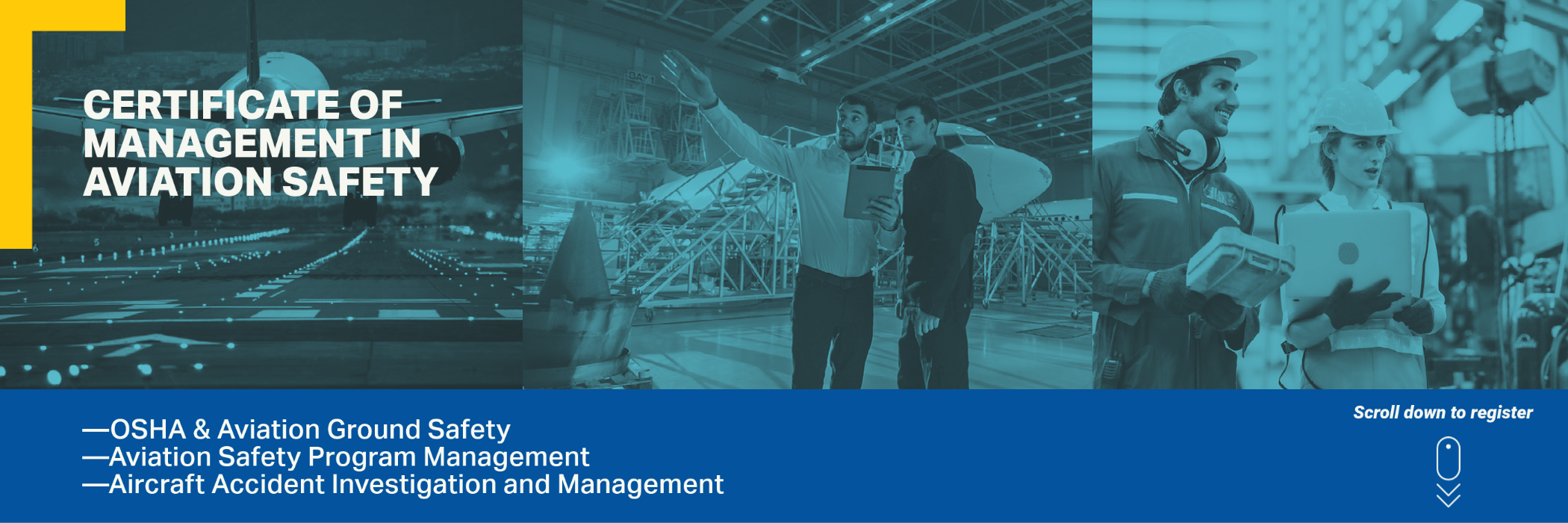 aircraft images and people reviewing documents