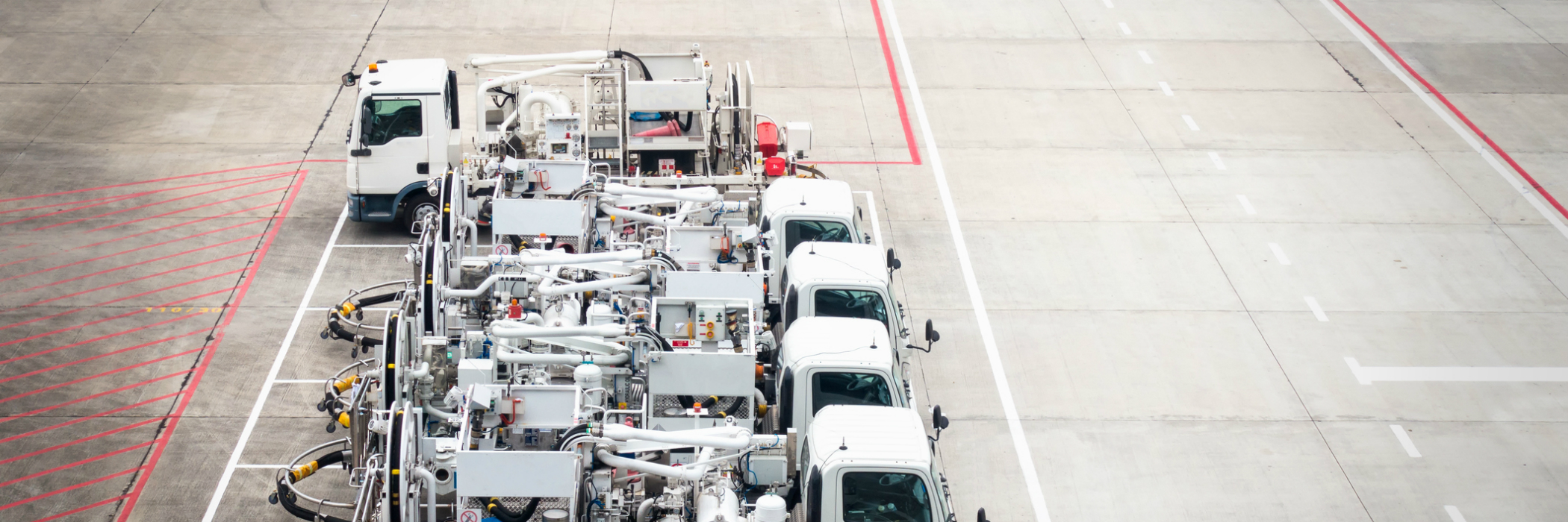 Fleet of airport fuel trucks