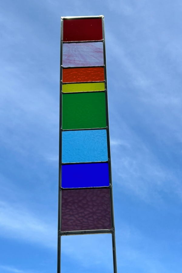 stained glass yard art