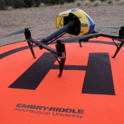 Quadrotor drone on helipad