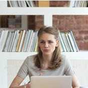 Businesswoman in rustic office