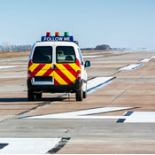 Emergency vehicle on runway