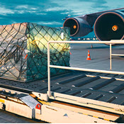Cargo being loaded onto cargo plane