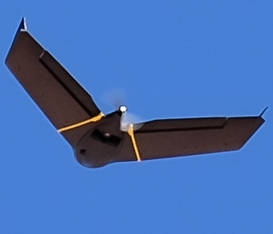 Ebee fixed wing drone flying