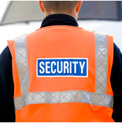 Airport officer in security vest