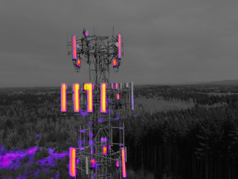 Cell tower seen with thermography