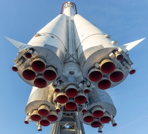 Rocket boosters as a view from below