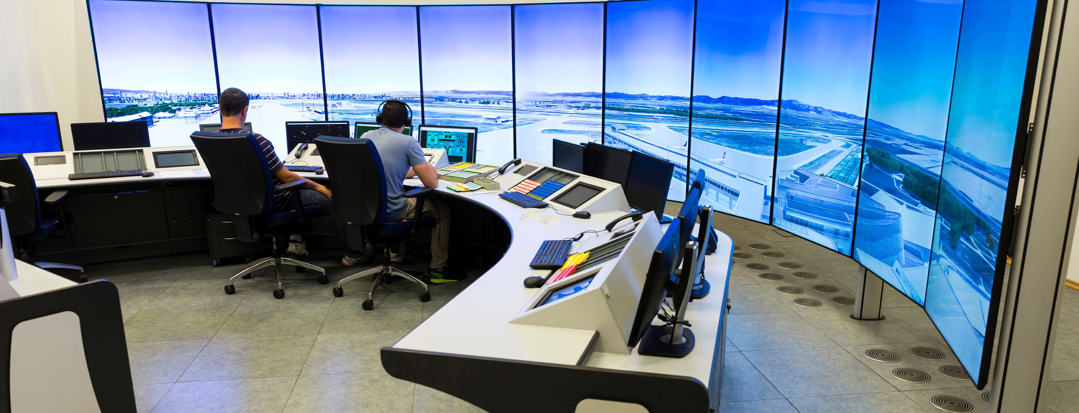 Air Traffic Control activities occur in a high technology tower 