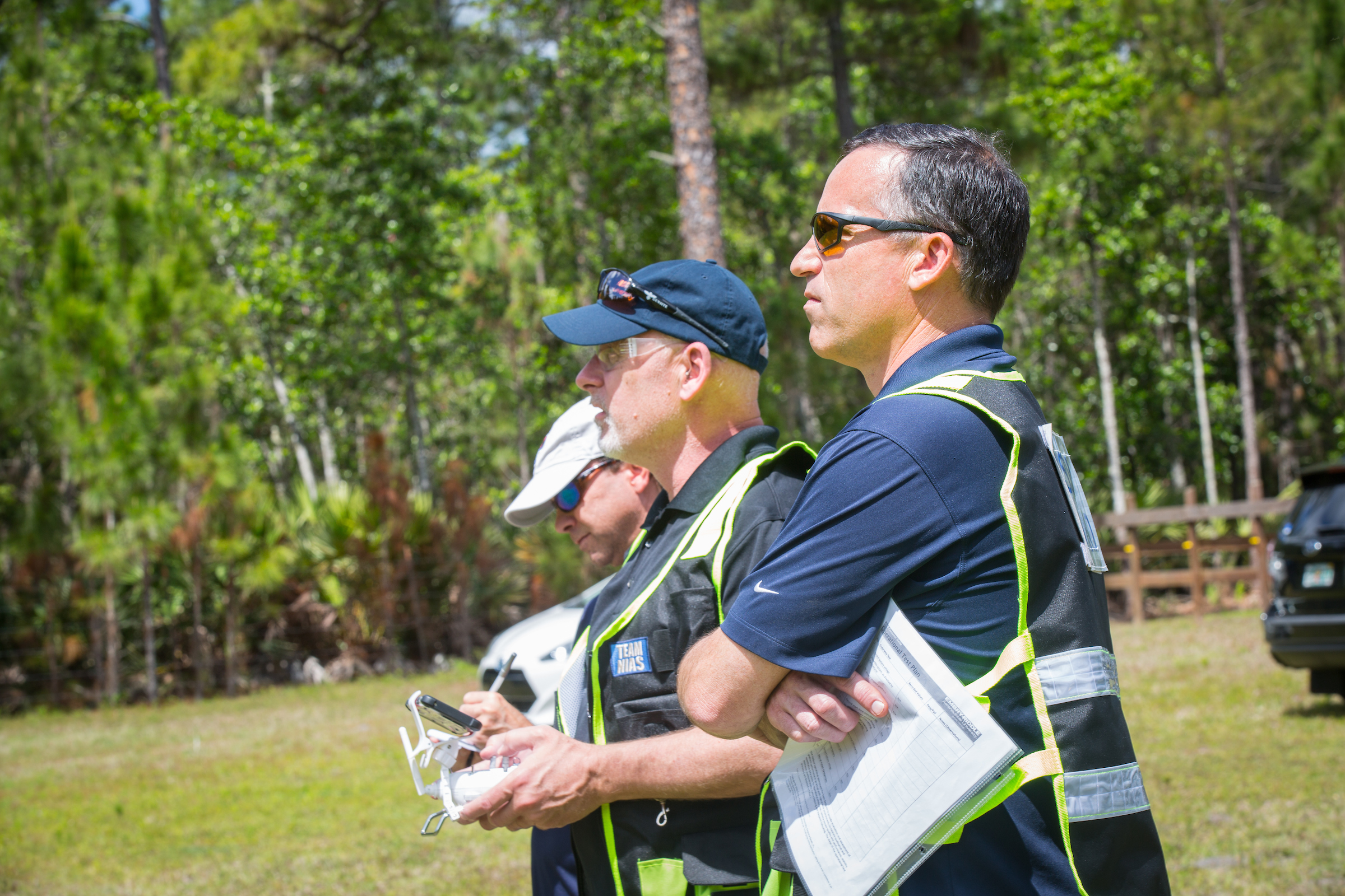 sUAS faculty during Practical Flight Assessment