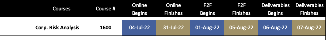 GSO Program Schedule