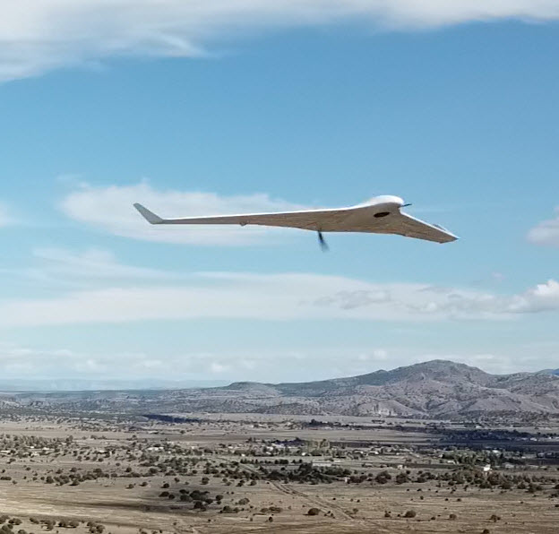 UAS flying over desert