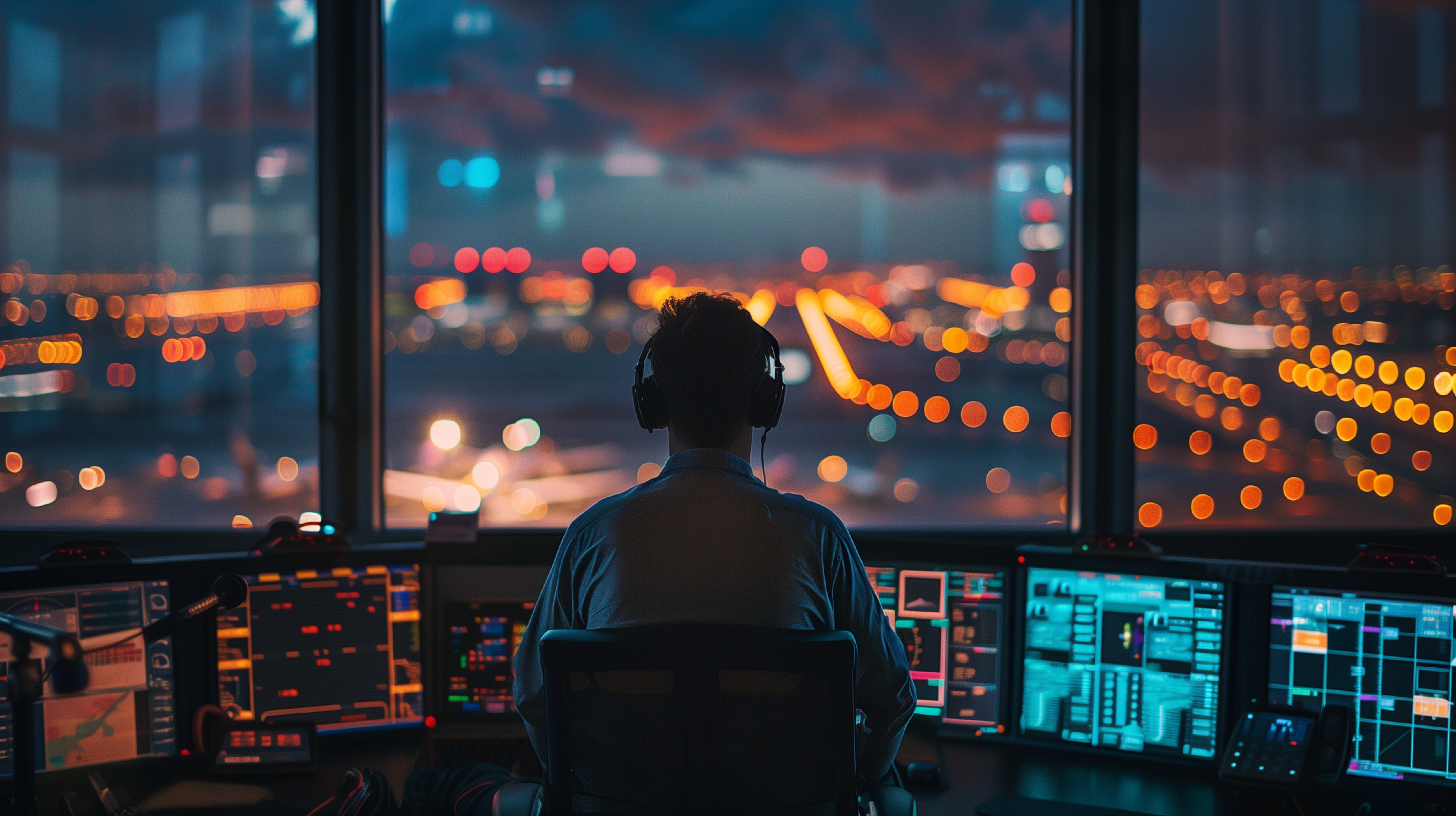Pilots are studying English sitting at a table