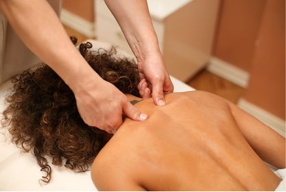 Woman's back massage;