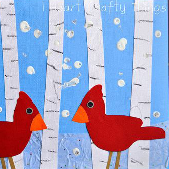 Birds in the Snow: Winter Art Project