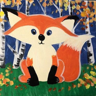 Family Paint Night: Pizza and Canvas Fall Fox | age 6+ with adult
