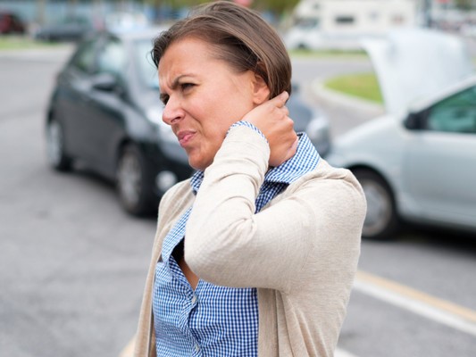 Woman with neck pain